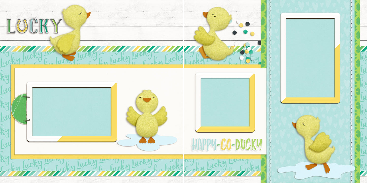 Happy Go Ducky - 4736 - EZscrapbooks Scrapbook Layouts Baby, St Patrick's Day, Swimming - Pool