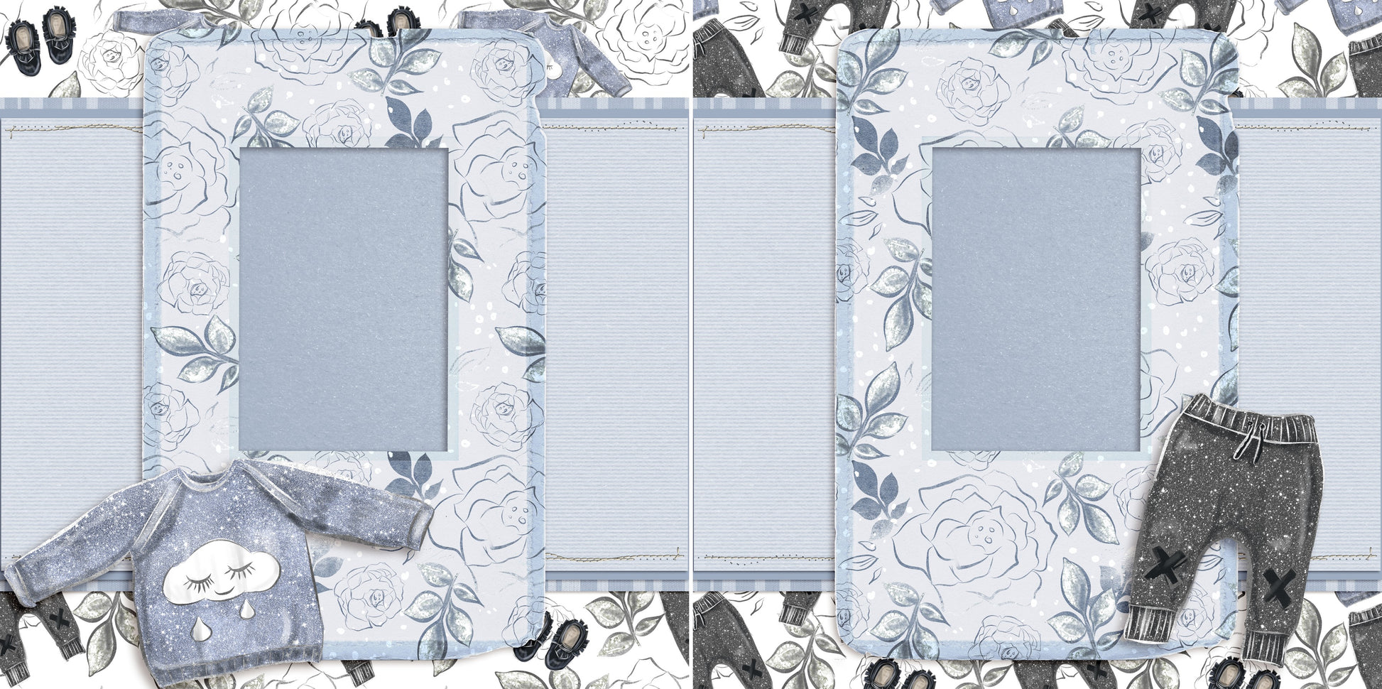 Baby Boy Jammies - 5430 - EZscrapbooks Scrapbook Layouts Baby