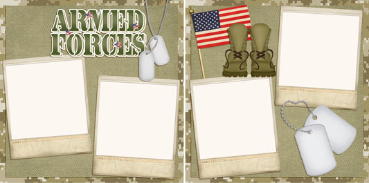 Armed Forces - Digital Scrapbook Pages - INSTANT DOWNLOAD - EZscrapbooks Scrapbook Layouts Armed Forces, Military, Patriotic, Sacrifice, Service