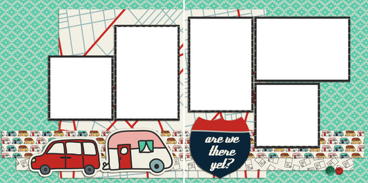Are We There Yet - Digital Scrapbook Pages - INSTANT DOWNLOAD - EZscrapbooks Scrapbook Layouts Vacation