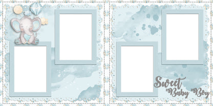 Sweet Baby Boy EZ Quick Pages -  Digital Bundle - 10 Digital Scrapbook Pages - INSTANT DOWNLOAD