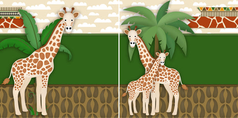 Giraffes NPM - 2372 - EZscrapbooks Scrapbook Layouts Animals, Disney