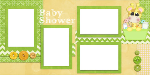 Baby Shower - Digital Scrapbook Pages - INSTANT DOWNLOAD - EZscrapbooks Scrapbook Layouts Baby - Toddler