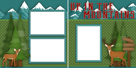 Up in the Mountains - Digital Scrapbook Pages - INSTANT DOWNLOAD - EZscrapbooks Scrapbook Layouts Camping - Hiking, Hunting - Fishing