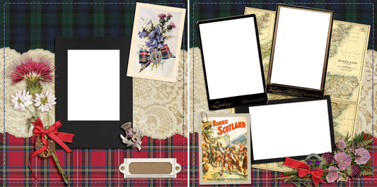 Scotland - Digital Scrapbook Pages - INSTANT DOWNLOAD - EZscrapbooks Scrapbook Layouts Heritage