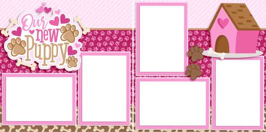 My New Puppy Pink - Digital Scrapbook Pages - INSTANT DOWNLOAD - 2019 - EZscrapbooks Scrapbook Layouts dogs, Pets