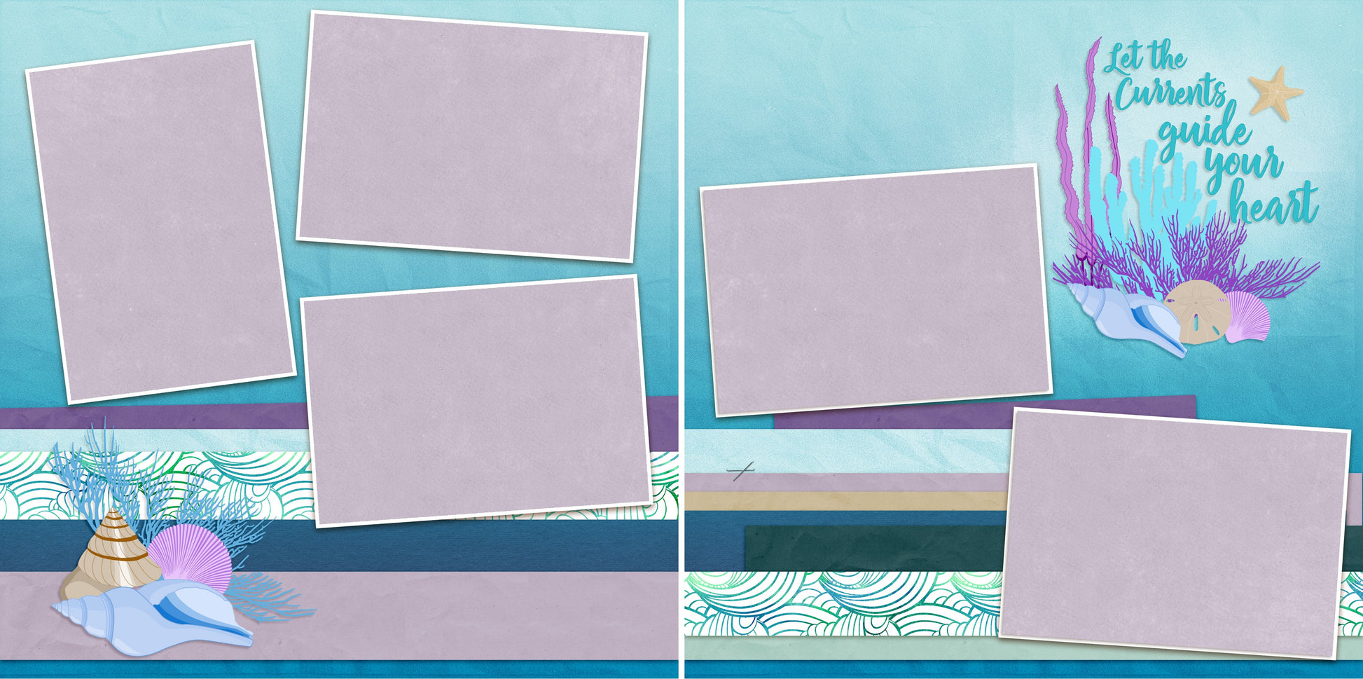 Let the Currents Guide - 4852 - EZscrapbooks Scrapbook Layouts Beach - Tropical