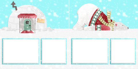 Polar Bear - Digital Scrapbook Pages - INSTANT DOWNLOAD - EZscrapbooks Scrapbook Layouts Christmas, holidays, santa