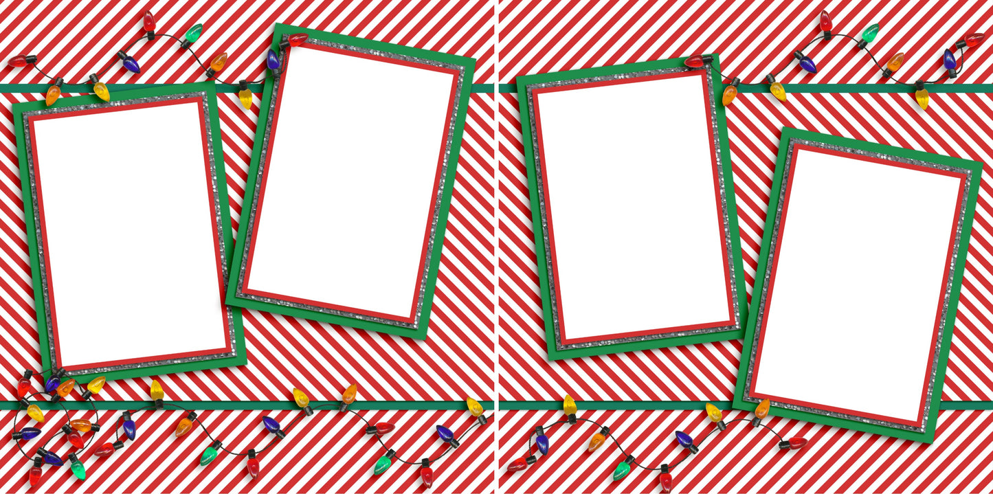 Christmas Lights - Digital Scrapbook Pages - INSTANT DOWNLOAD - EZscrapbooks Scrapbook Layouts Christmas, Family