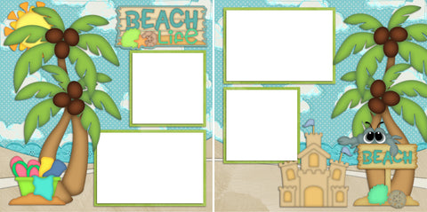 Beach Life - Digital Scrapbook Pages - INSTANT DOWNLOAD - EZscrapbooks Scrapbook Layouts Beach - Tropical