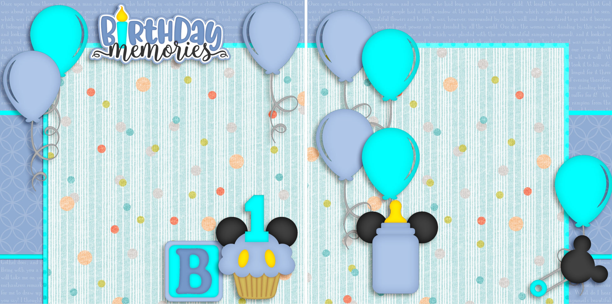 Birthday Memories Boy NPM - 3439 - EZscrapbooks Scrapbook Layouts Baby - Toddler, Birthday