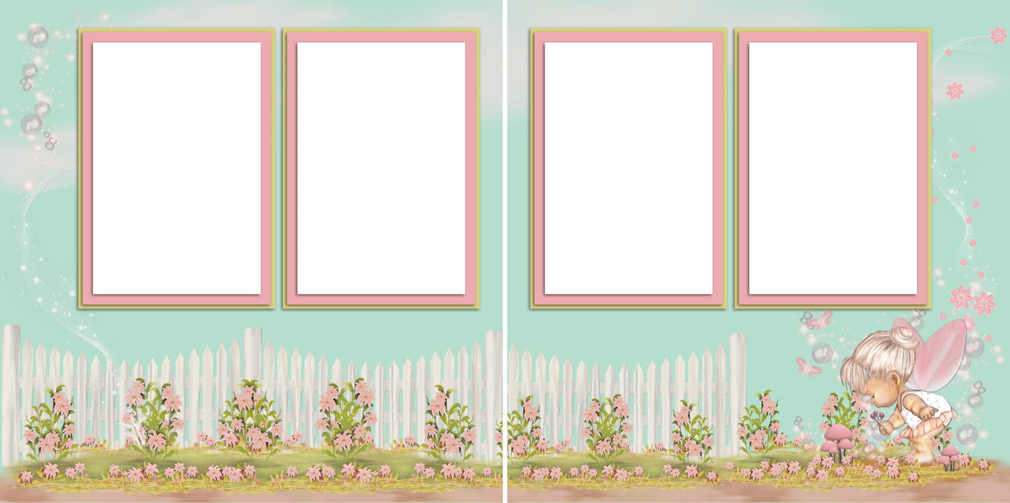 Flower Pixie - Digital Scrapbook Pages - INSTANT DOWNLOAD - EZscrapbooks Scrapbook Layouts Baby - Toddler, Girls, Spring - Easter