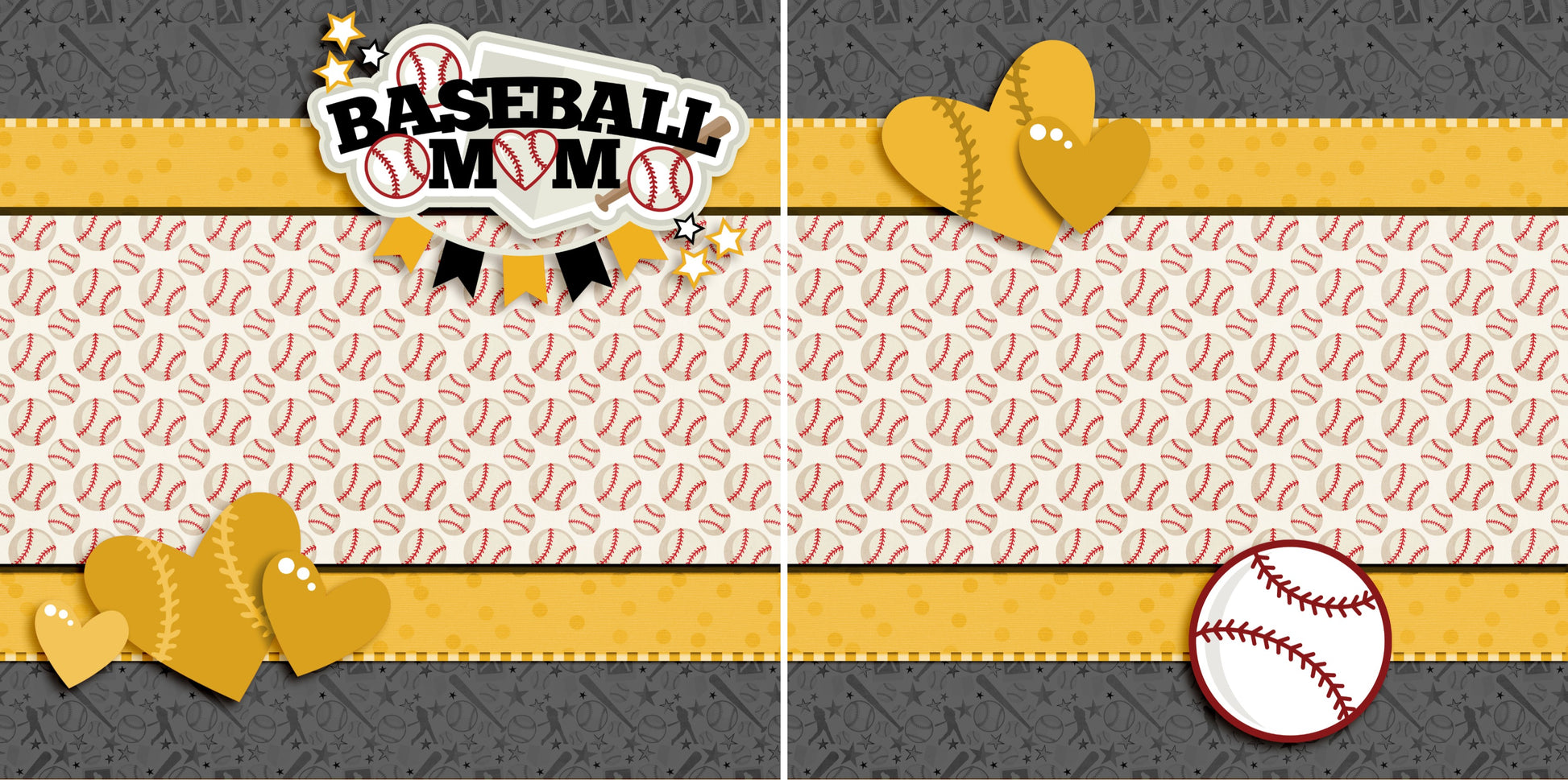 Baseball Mom Yellow NPM - 3249 - EZscrapbooks Scrapbook Layouts baseball, Sports