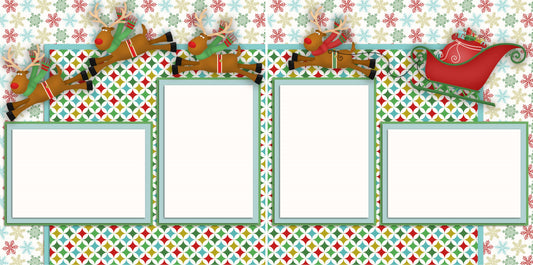 Santa's Sleigh - Digital Scrapbook Pages - INSTANT DOWNLOAD - EZscrapbooks Scrapbook Layouts Christmas