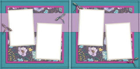 Petals of Pastels - Digital Scrapbook Pages - INSTANT DOWNLOAD - EZscrapbooks Scrapbook Layouts Floral, Spring - Easter
