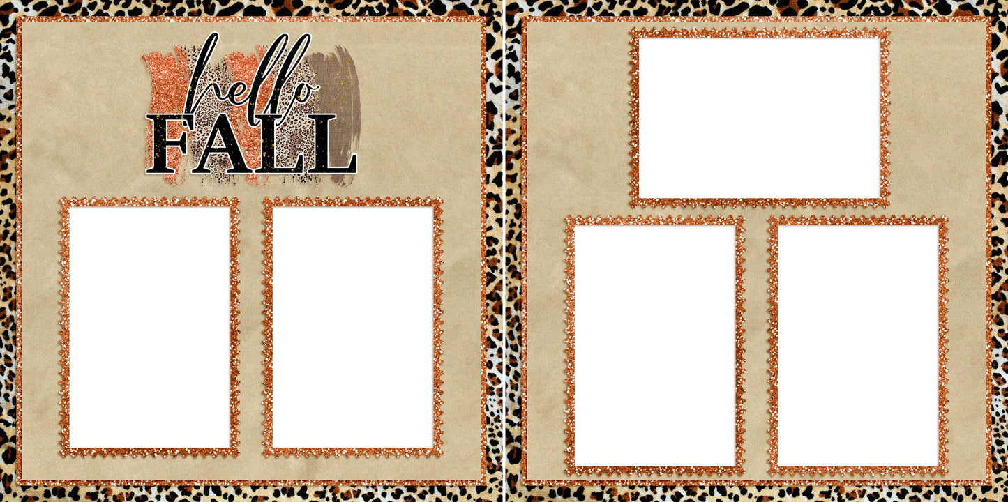 Hello Fall - Digital Scrapbook Pages - INSTANT DOWNLOAD
