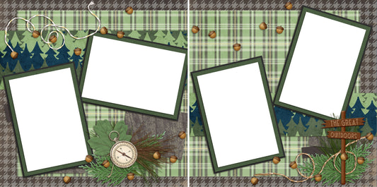 Great Outdoors - Digital Scrapbook Pages - INSTANT DOWNLOAD - EZscrapbooks Scrapbook Layouts Camping - Hiking, Hunting - Fishing