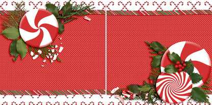 Peppermint Holiday NPM - 3579 - EZscrapbooks Scrapbook Layouts Christmas