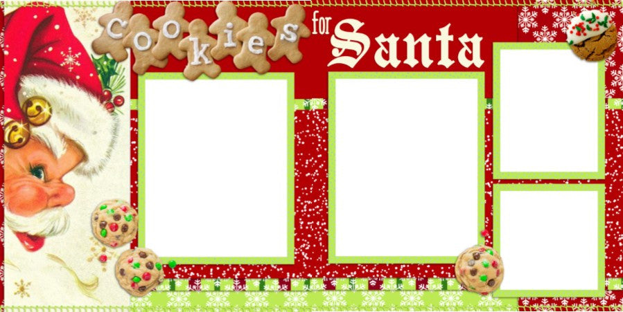 Cookies for Santa - Digital Scrapbook Pages - INSTANT DOWNLOAD - EZscrapbooks Scrapbook Layouts Christmas