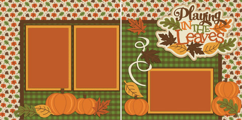 Playing in the Leaves - 2173 - EZscrapbooks Scrapbook Layouts Fall - Autumn, Outside Play