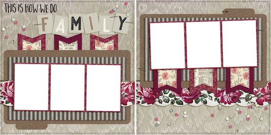 How We Do Family - Digital Scrapbook Pages - INSTANT DOWNLOAD - 2019 - EZscrapbooks Scrapbook Layouts Family, Thanksgiving