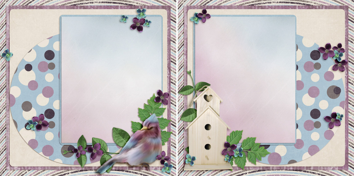 Lavender Spring NPM - 3887 - EZscrapbooks Scrapbook Layouts Spring - Easter