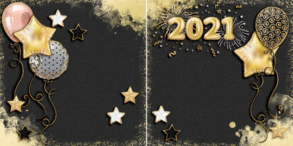 New Years Balloons 2021 NPM - 5223 - EZscrapbooks Scrapbook Layouts Birthday, New Year's, Other