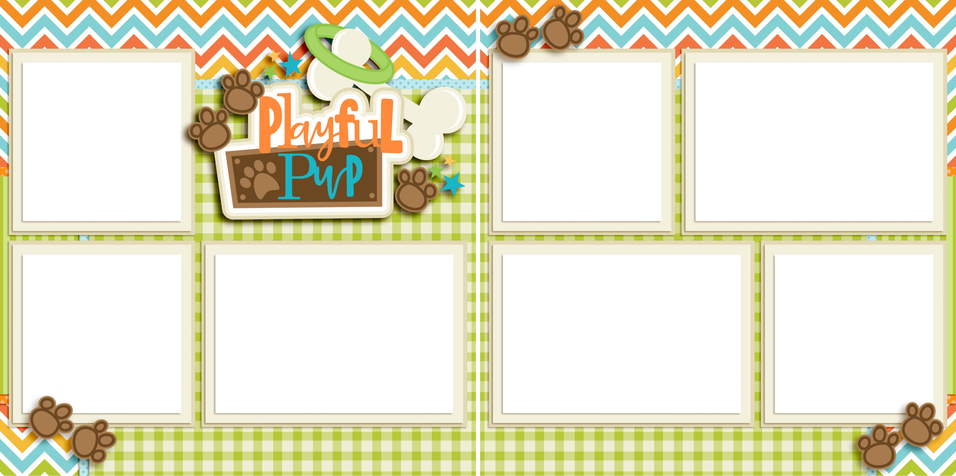 Playful Pup - Digital Scrapbook Pages - INSTANT DOWNLOAD - EZscrapbooks Scrapbook Layouts Disney, dogs