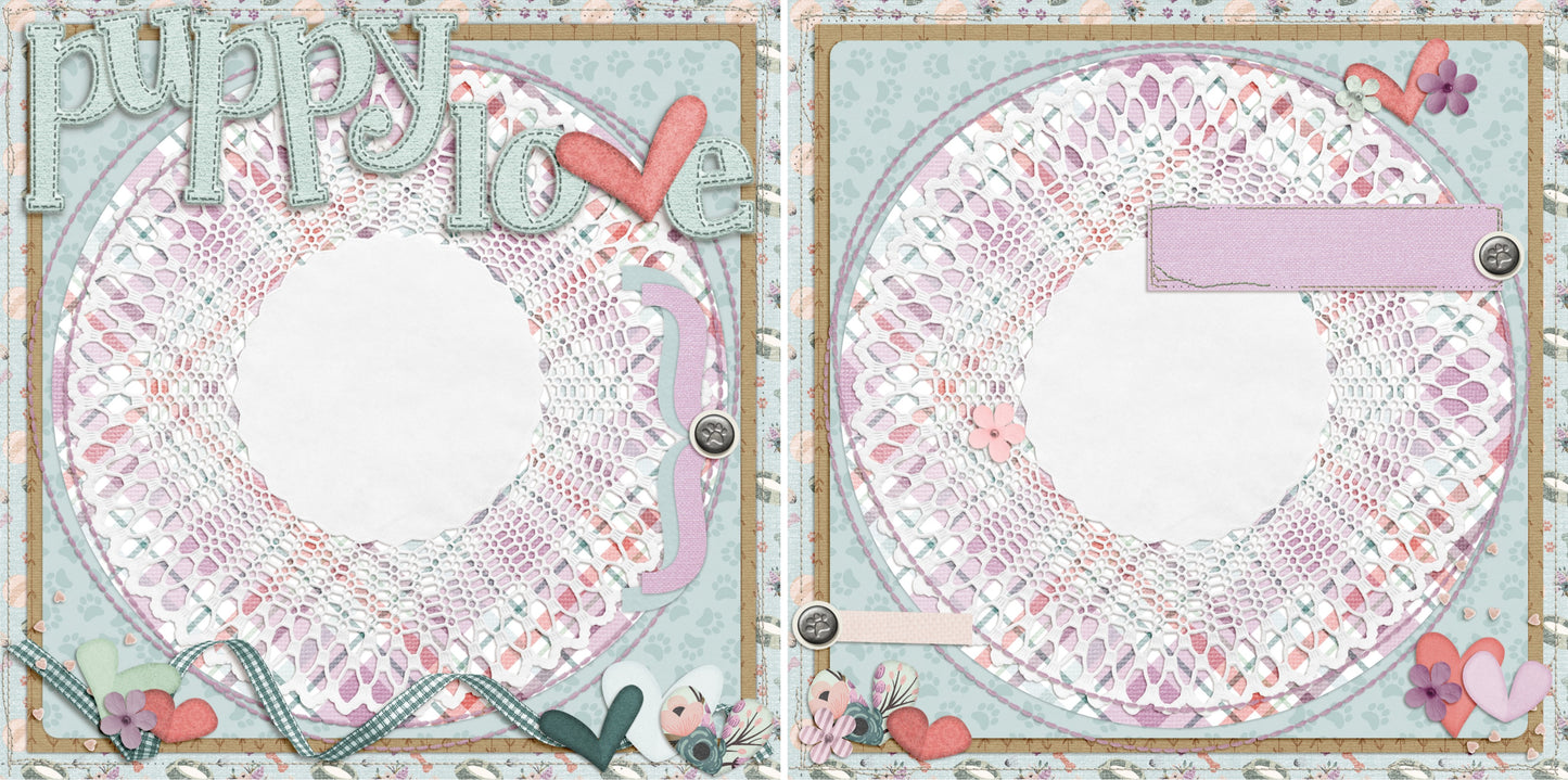 Puppy Love Pink NPM - 4315 - EZscrapbooks Scrapbook Layouts dogs, Pets