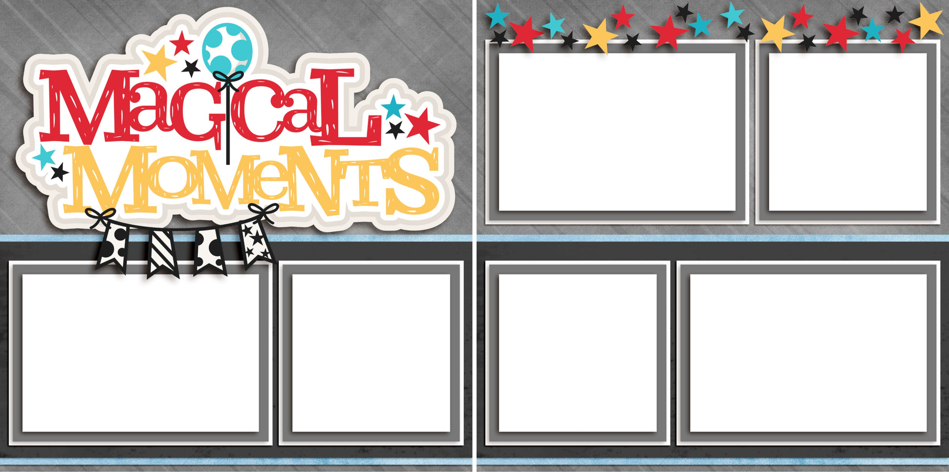 Magical Moments Banner - Digital Scrapbook Pages - INSTANT DOWNLOAD - EZscrapbooks Scrapbook Layouts Disney