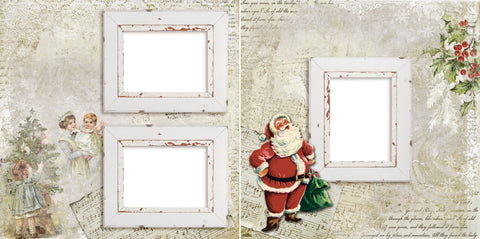 Vintage Santa - Digital Scrapbook Pages - INSTANT DOWNLOAD - EZscrapbooks Scrapbook Layouts Christmas, holidays, santa