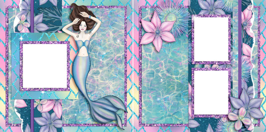 Mermaid - Digital Scrapbook Pages - INSTANT DOWNLOAD