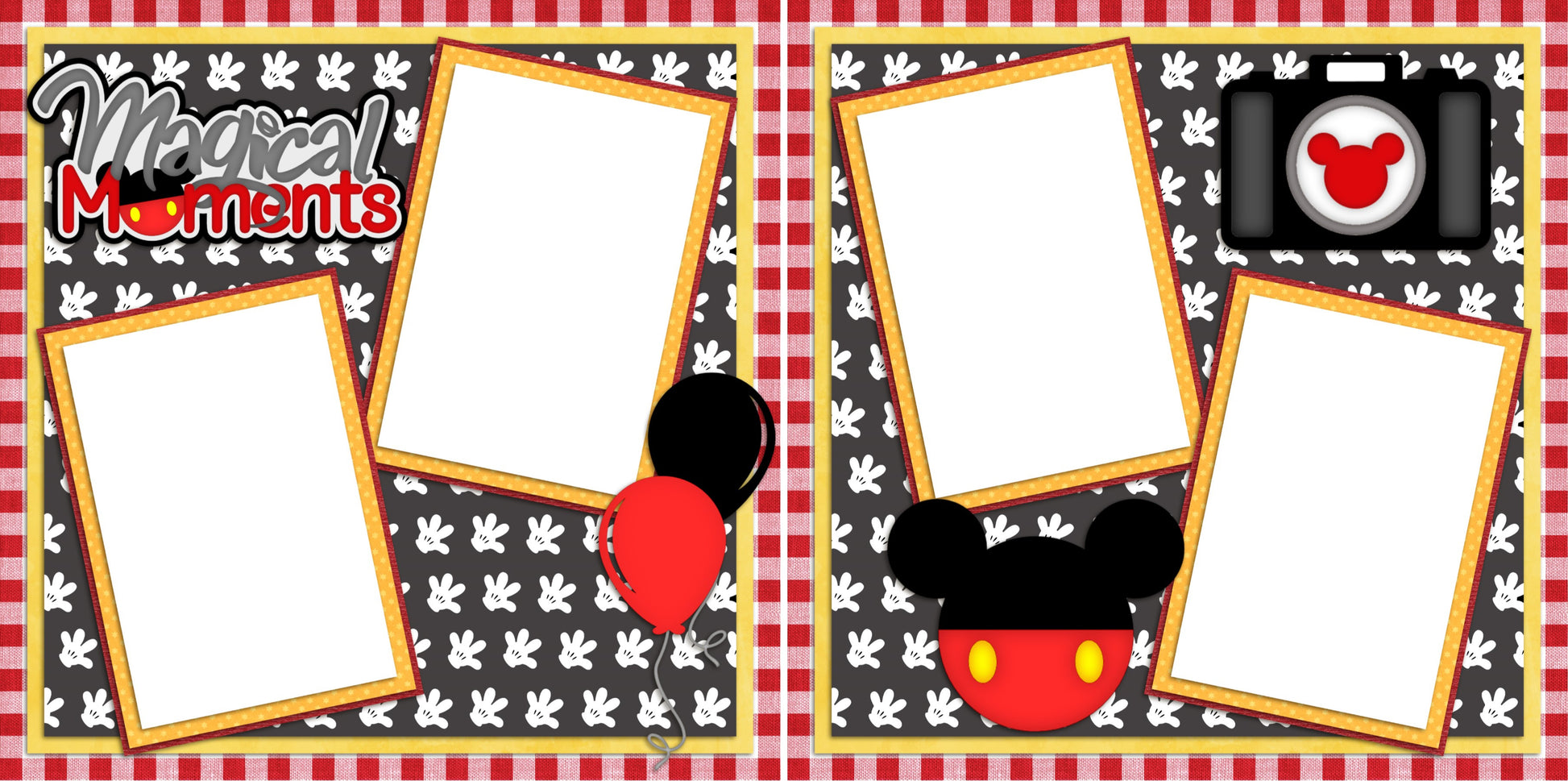 Magical Moments -Digital Scrapbook Pages - INSTANT DOWNLOAD - EZscrapbooks Scrapbook Layouts Disney