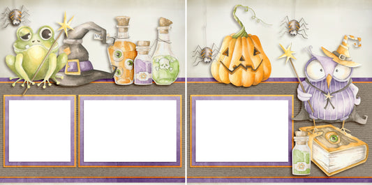 Witchy Potions - Digital Scrapbook Pages - INSTANT DOWNLOAD - EZscrapbooks Scrapbook Layouts Halloween