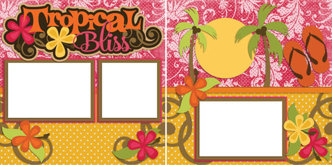 Tropical Bliss - Digital Scrapbook Pages - INSTANT DOWNLOAD - EZscrapbooks Scrapbook Layouts Beach - Tropical