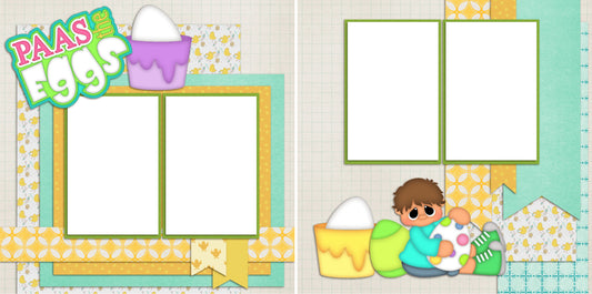 PAAS the Eggs Boy - Digital Scrapbook Pages - INSTANT DOWNLOAD - EZscrapbooks Scrapbook Layouts Spring - Easter