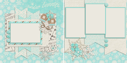 Snow Bunnies - 355 - EZscrapbooks Scrapbook Layouts Winter