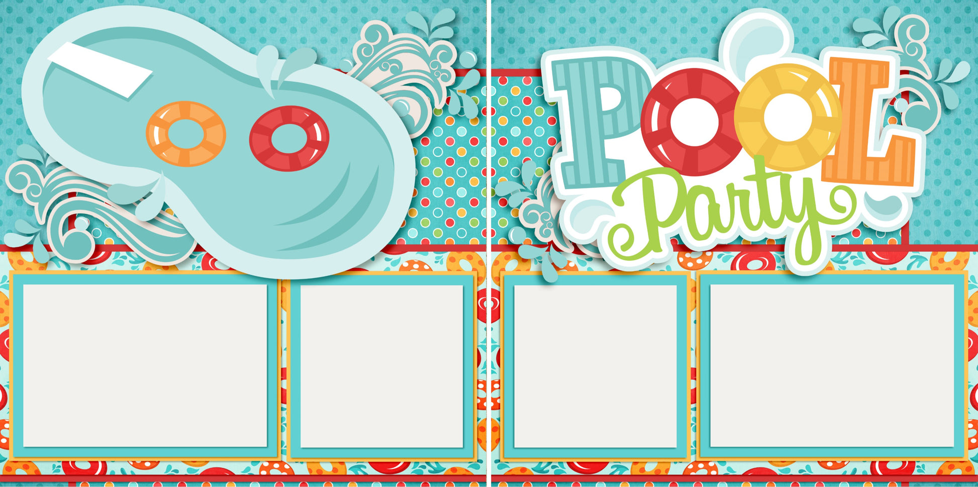 Pool Party - 3218 - EZscrapbooks Scrapbook Layouts Swimming - Pool