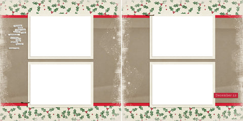 December 25th - Digital Scrapbook Pages - INSTANT DOWNLOAD - EZscrapbooks Scrapbook Layouts Christmas, holidays, santa