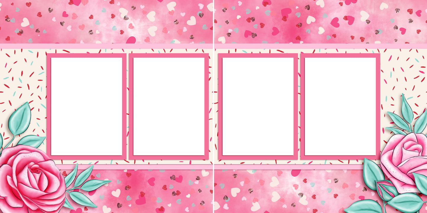 Valentine Confetti - Digital Scrapbook Pages - INSTANT DOWNLOAD