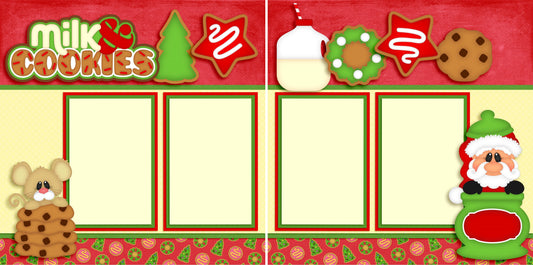 Milk & Cookies - Digital Quick Page Set - INSTANT DOWNLOAD - EZscrapbooks Scrapbook Layouts Christmas