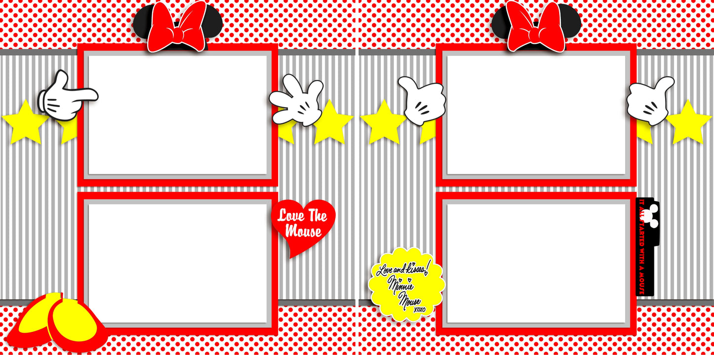 Minnie Gear - Digital Scrapbook Pages - INSTANT DOWNLOAD - EZscrapbooks Scrapbook Layouts Disney