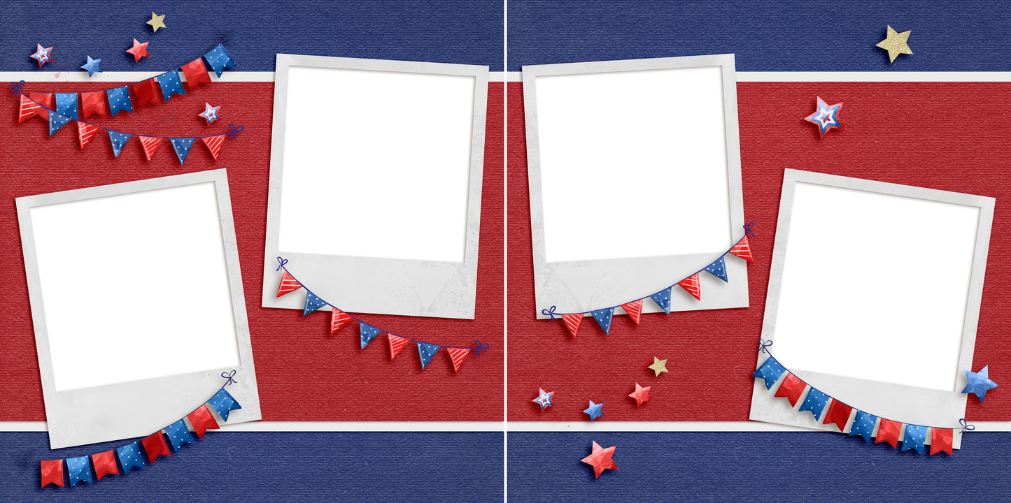 Patriotic Banners - EZ Digital Quick Pages - INSTANT DOWNLOAD