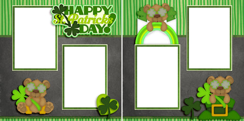 Happy St Patrick's Day - Digital Scrapbook Pages - INSTANT DOWNLOAD - EZscrapbooks Scrapbook Layouts St Patrick's Day