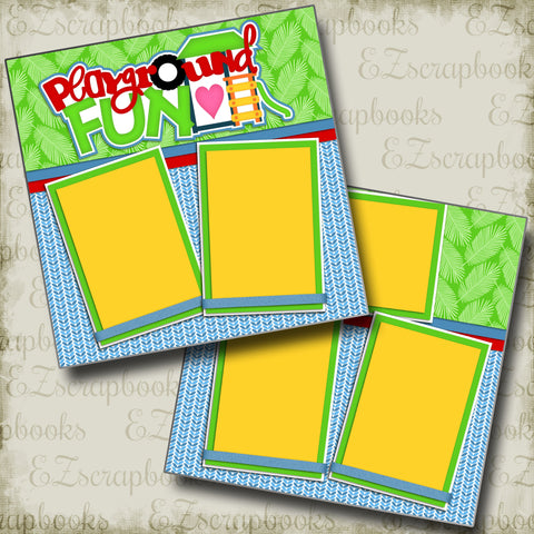Playground Fun - 509 - EZscrapbooks Scrapbook Layouts Kids, Outside Play, Summer