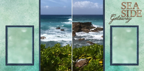 Seaside Getaway - 2071 - EZscrapbooks Scrapbook Layouts Beach - Tropical, Kids, Summer, Vacation