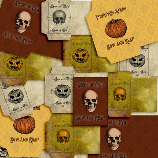 Spooky Seed Packets - 7226 - EZscrapbooks Scrapbook Layouts Halloween