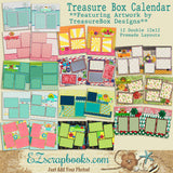 Treasure Box Designs Calendar - 12 Double Page Layouts - 1158 - EZscrapbooks Scrapbook Layouts Months of the Year