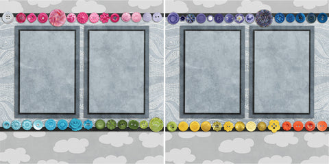 Colorful Buttons - 2106 - EZscrapbooks Scrapbook Layouts Spring - Easter, Summer