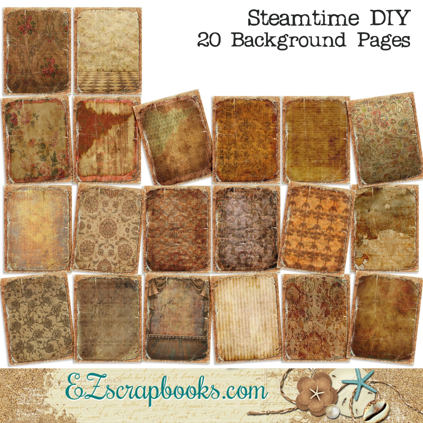 Steamtime Journal Paper Pack - 7016 - EZscrapbooks Scrapbook Layouts Journals